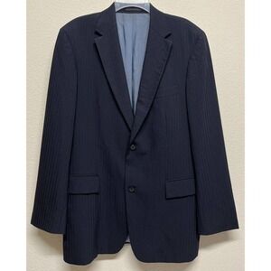 Hugo Boss 44R Pasolini/Movie US Black Blue Pinstripe 2 Button Sport Coat Blazer